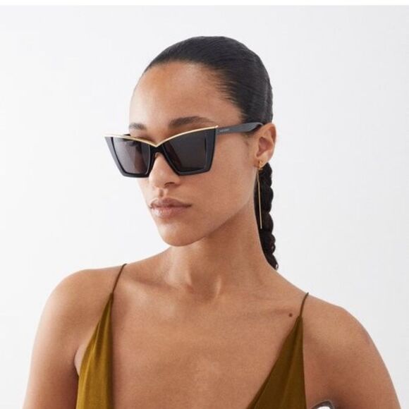 Cat-eye acetate and gold-tone sunglasses - Picture 2 of 6